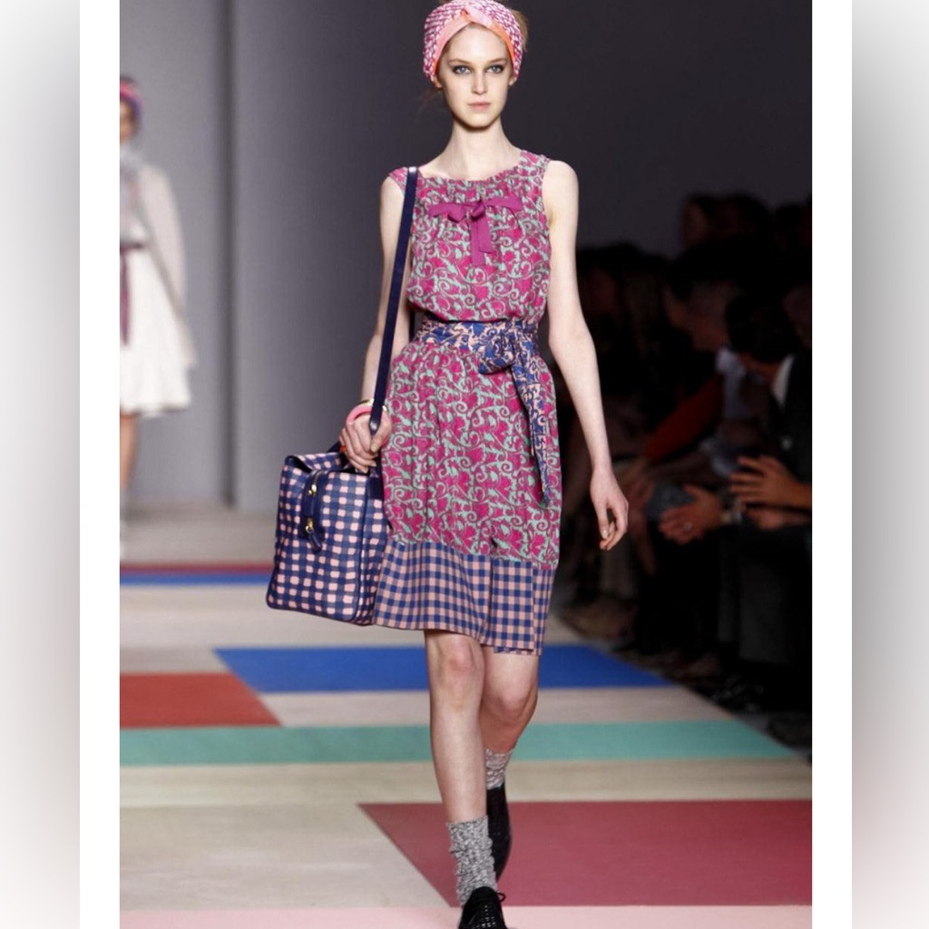 Brand New Silk Marc By Marc Jacobs Belted Dress With Bow